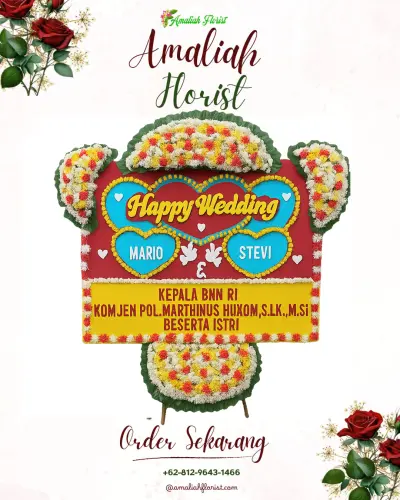 Karangan Papan Bunga Pernikahan di Klub Kelapa Gading – The Ballroom